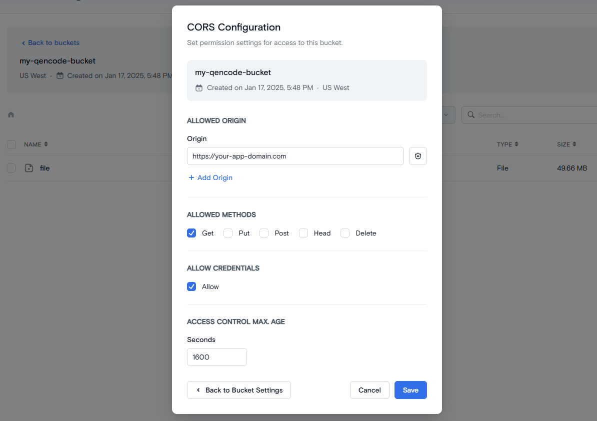 Enable the Allow Credentials