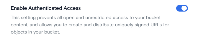 Enable Authenticated Access
