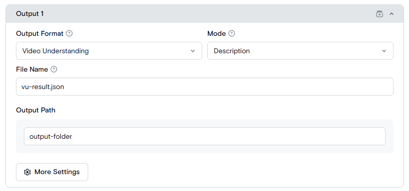 video understanding output